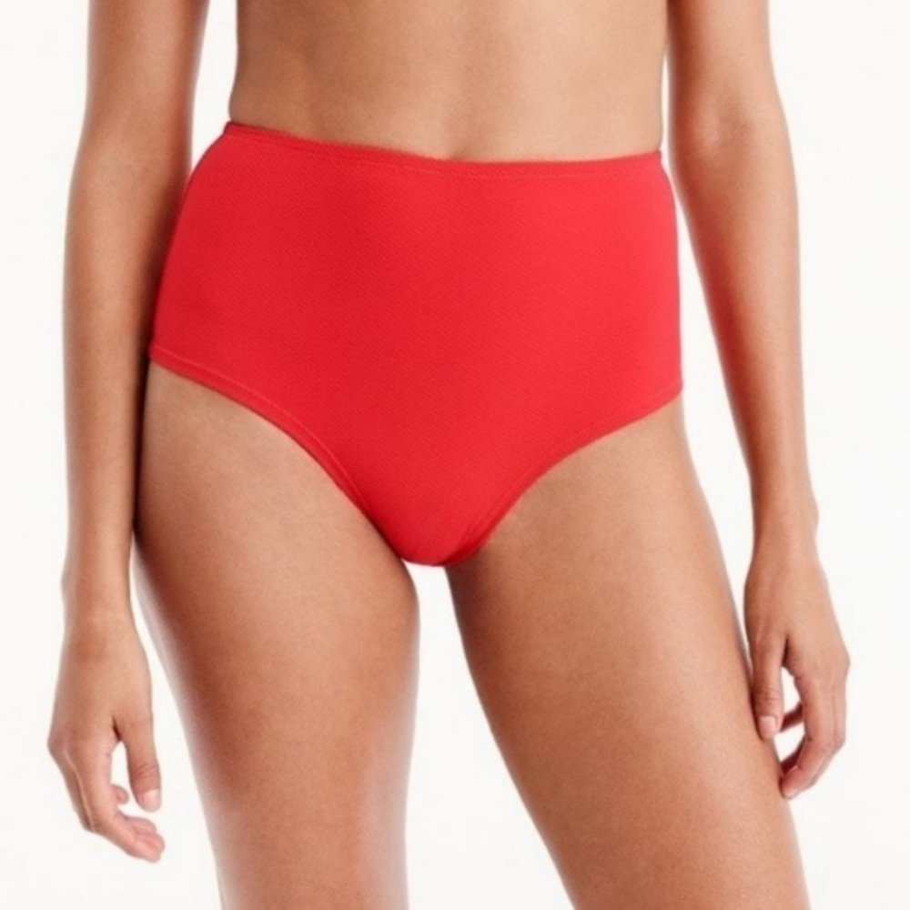 J. Crew High-waisted Bikini Bottom in Pique Nylon - Picture 3 of 4